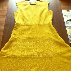 Anne Klein Yellow textured dress women size 16